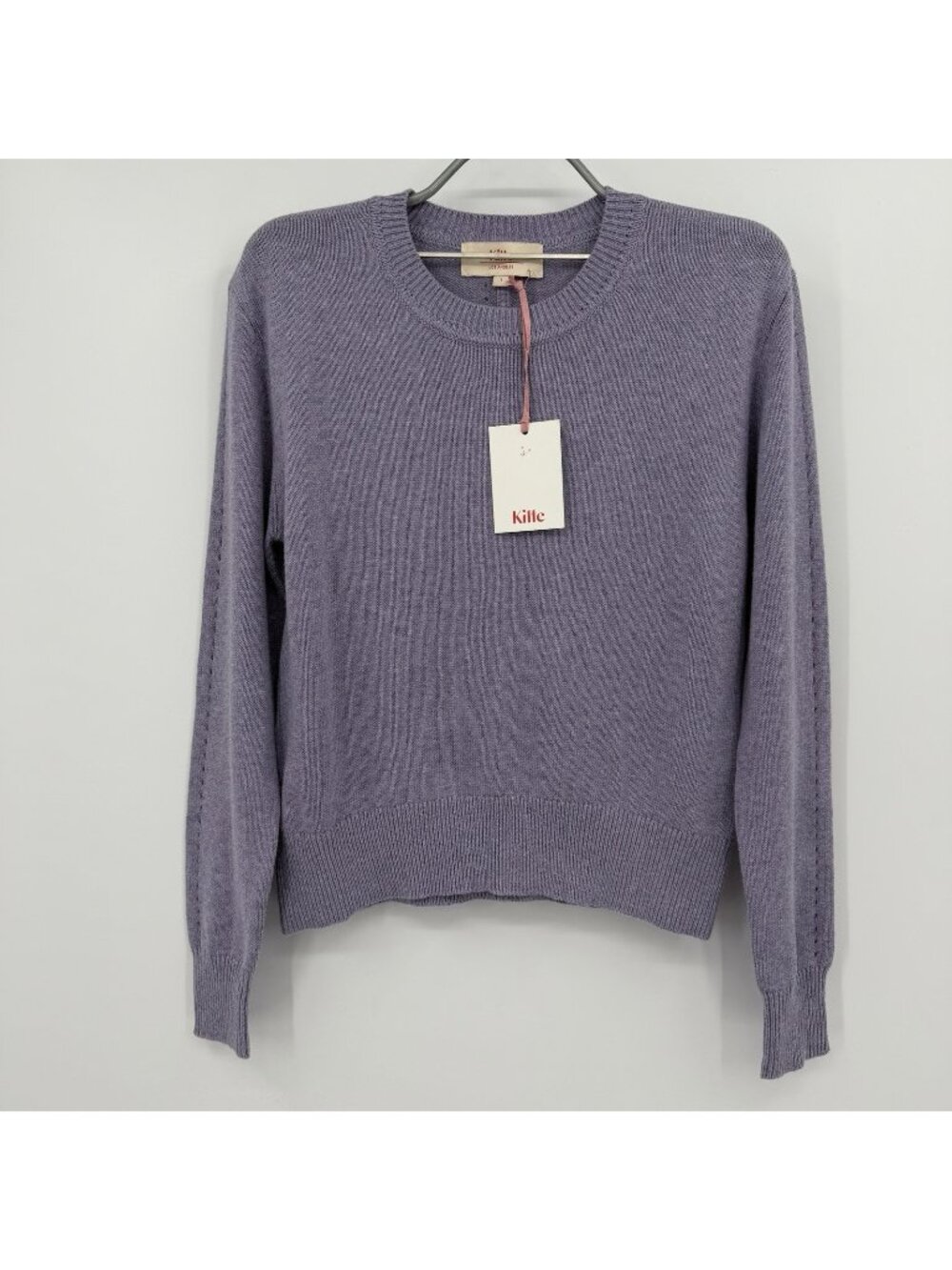 Kilte Collection Cotton-Cashmere Clara Pullover Crew Neck Sweater in Lilac 1 S